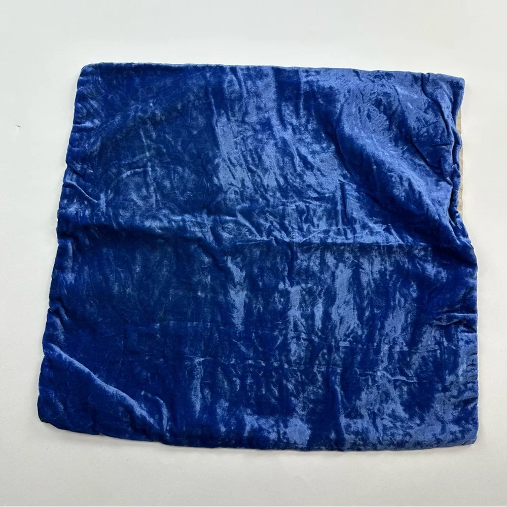 West Elm Blue Velvet Accent Pillow Cover